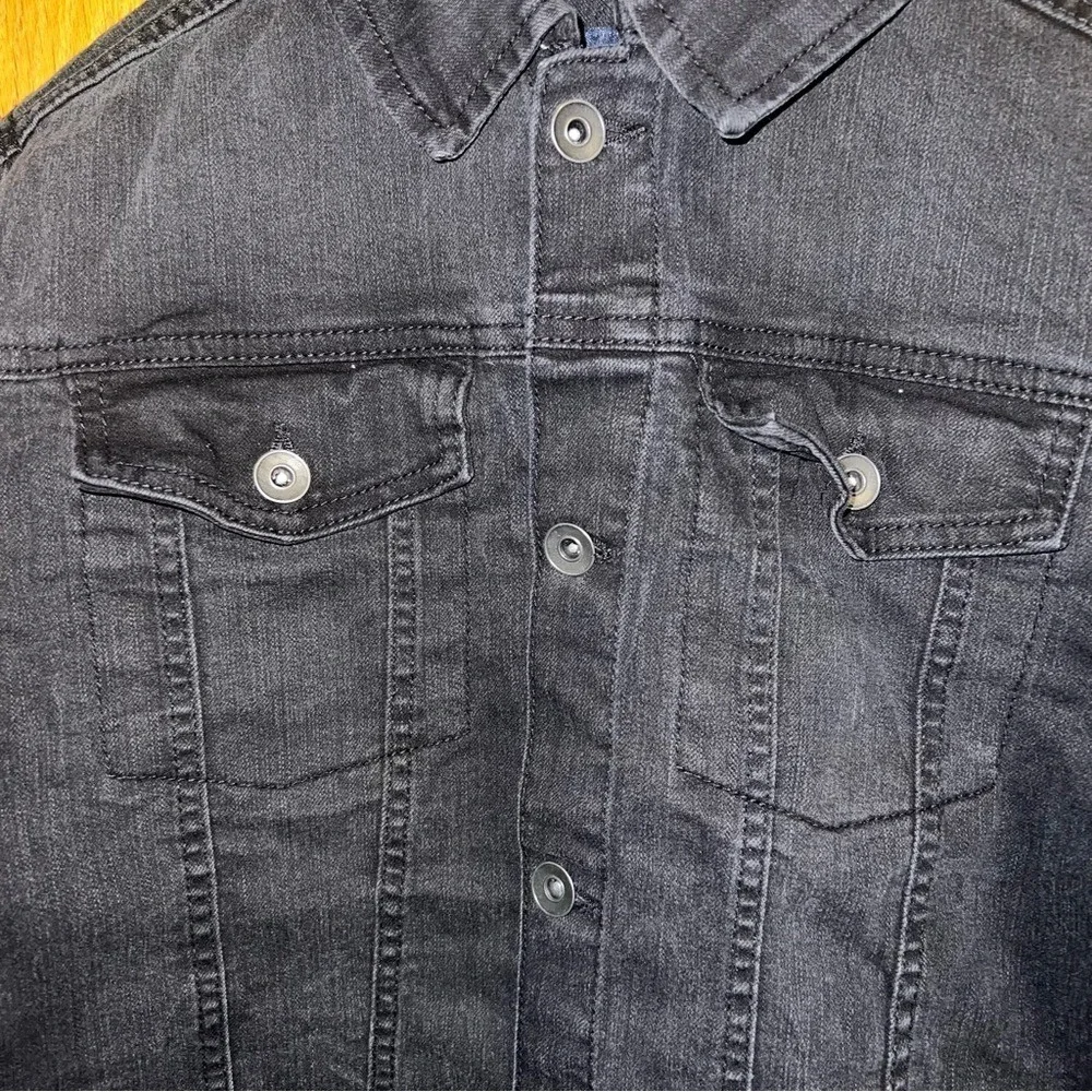 The Childrens Place Kids Boys Girls Black Denim Jean Jacket With Hoodie‎ Size 14